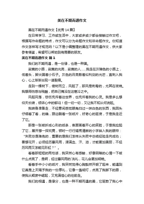 美在不期而遇作文