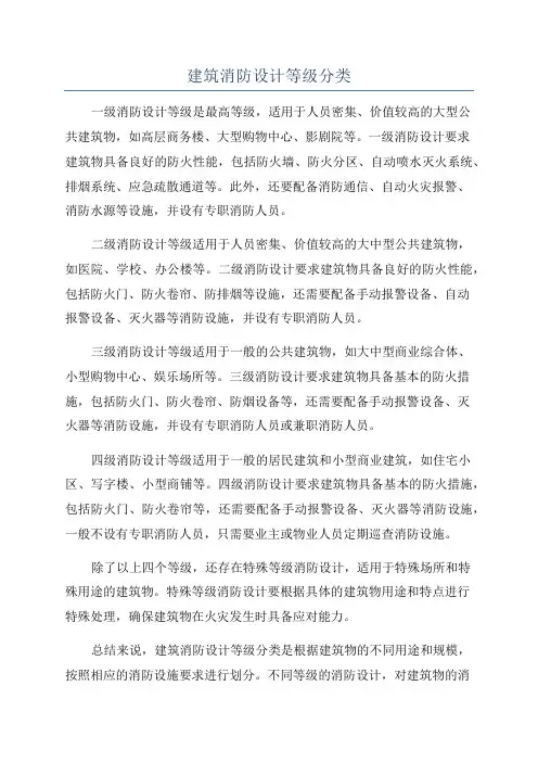 建筑消防设计等级分类
