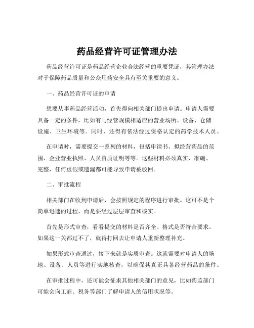 药品经营许可证管理办法