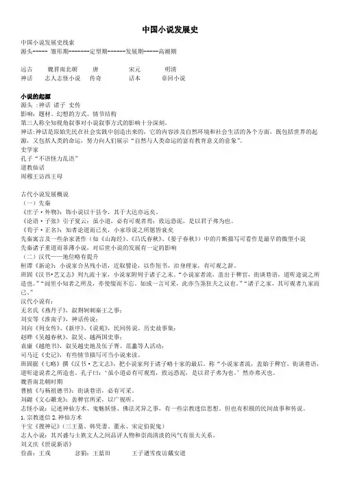 中国小说发展史(简)