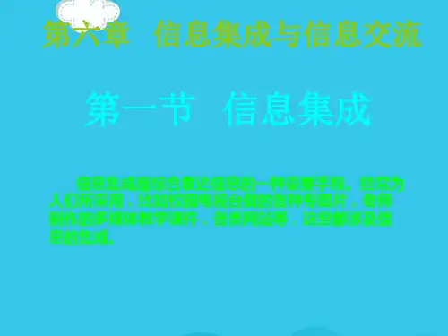 (优)信息的集成与交流高中信息技术PPT资料