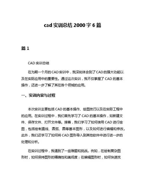 cad实训总结2000字6篇