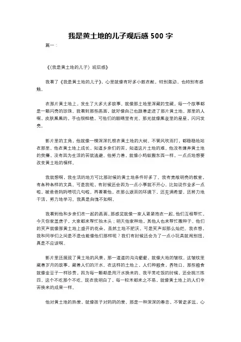 我是黄土地的儿子观后感500字
