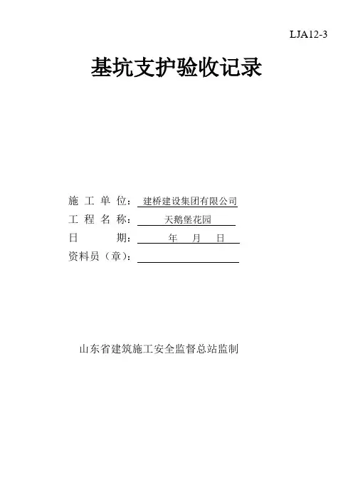 基坑支护验收记录