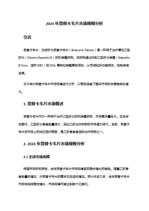 2024年恩替卡韦片市场规模分析