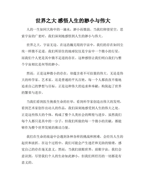 世界之大 感悟人生的渺小与伟大