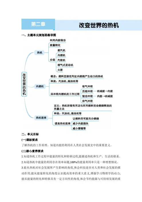 2024年教科版九年级物理教学第二章 改变世界的热机 第二章 改变世界的热机