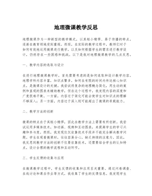 地理微课教学反思
