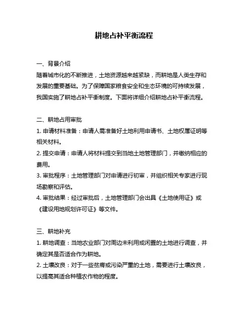 耕地占补平衡流程