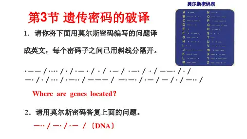 高中生物遗传密码的破译(选学)优秀课件