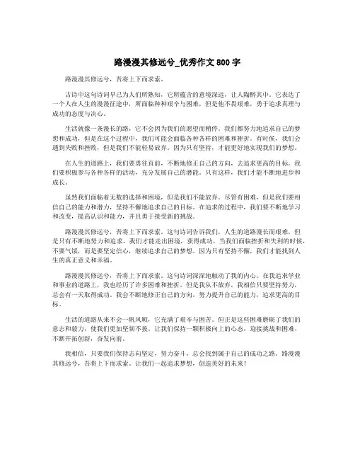 路漫漫其修远兮_优秀作文800字