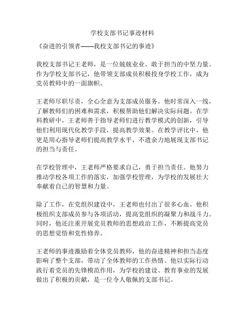 学校支部书记事迹材料