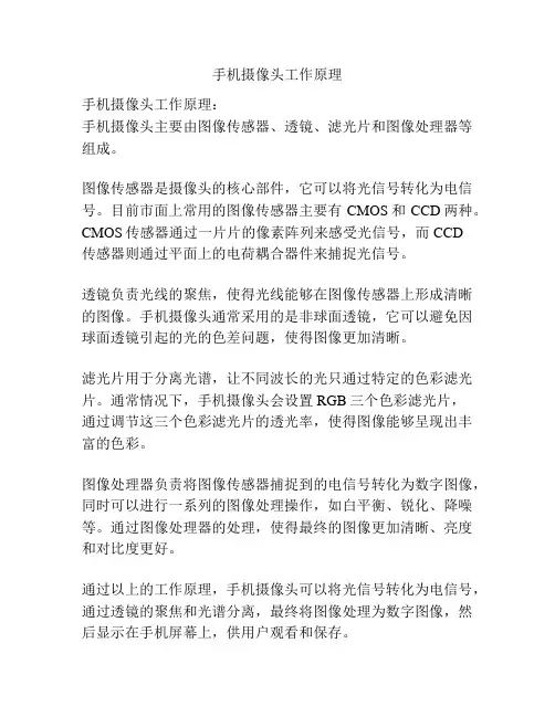 手机摄像头工作原理