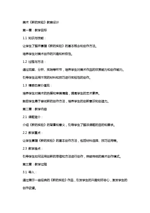 美术：《新的实验》教案设计