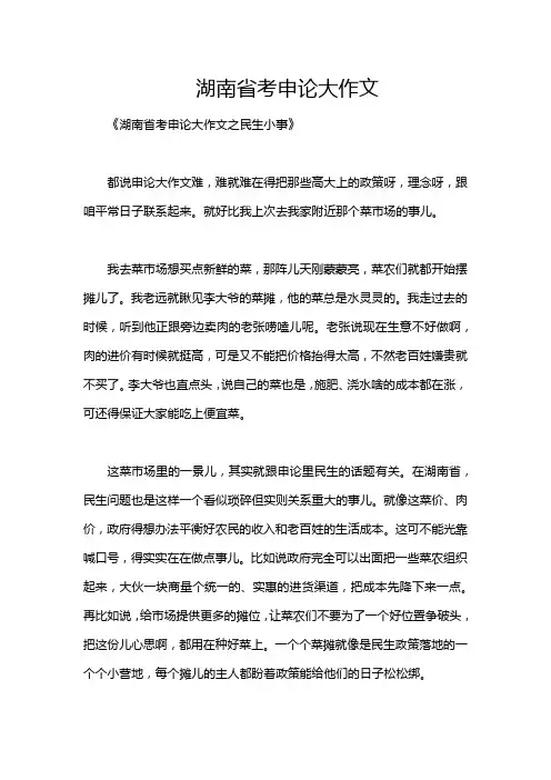 湖南省考申论大作文