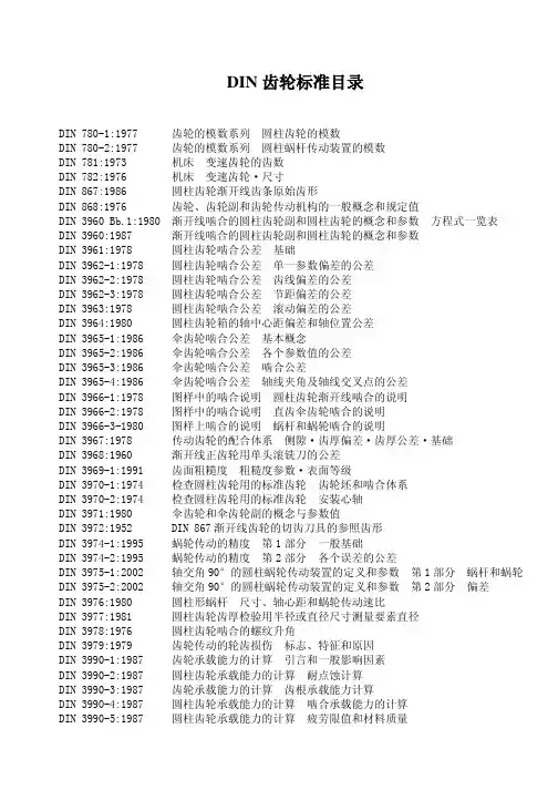 DIN 齿轮标准目录 - 吉林大学机械科学与工程学院