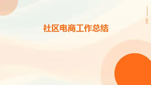 社区电商工作总结PPT