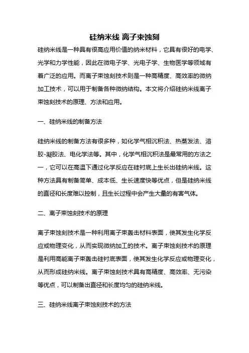 硅纳米线 离子束蚀刻