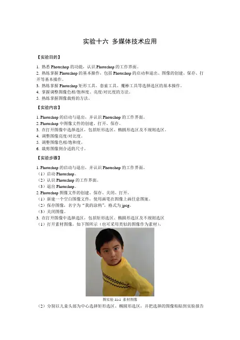 计算机文化 实验十六 多媒体技术应用