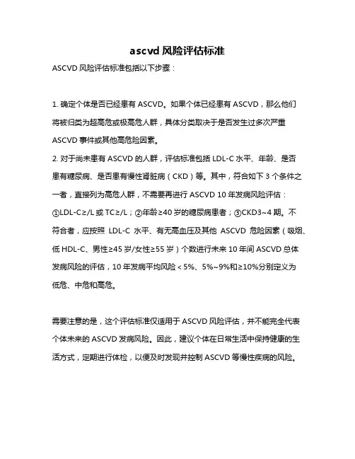ascvd风险评估标准