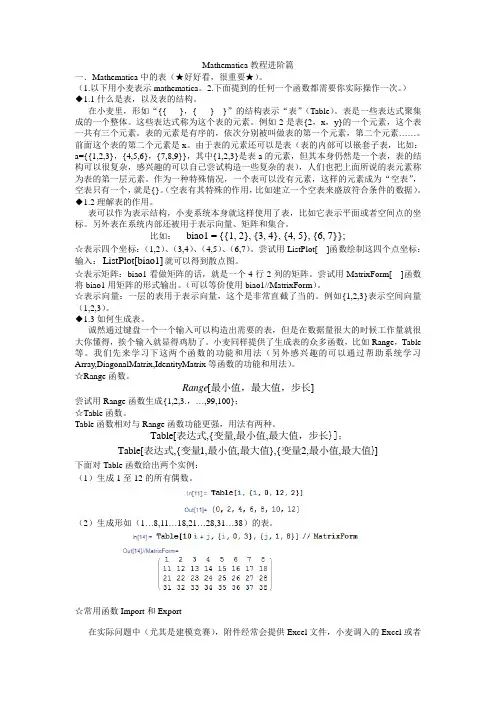 Mathematica使用教程(进阶)