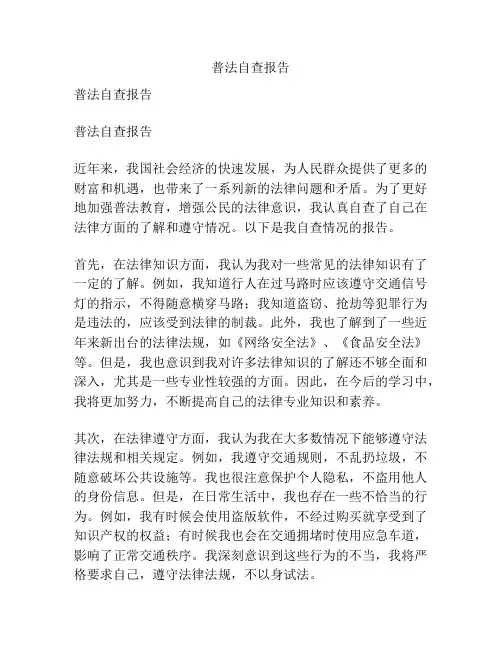 普法自查报告