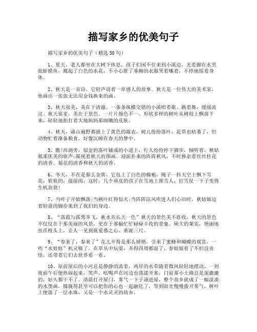 描写家乡的优美句子