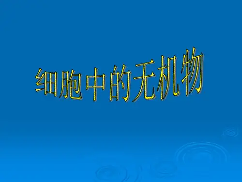 细胞中的无机物_说课稿ppt