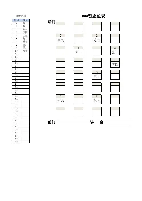 最新班级座位表(智能版)附使用说明 -
