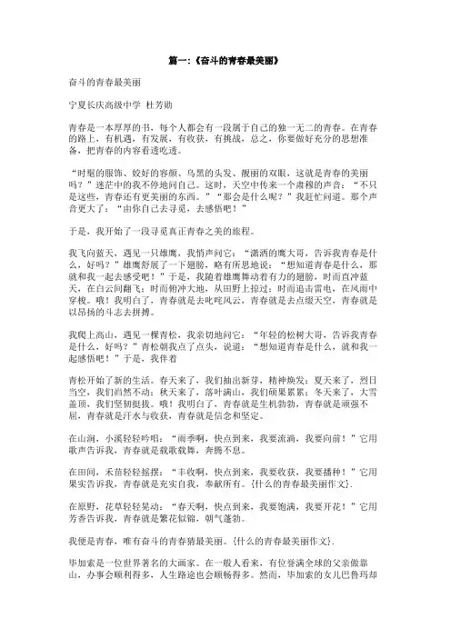 什么的青春最美丽作文