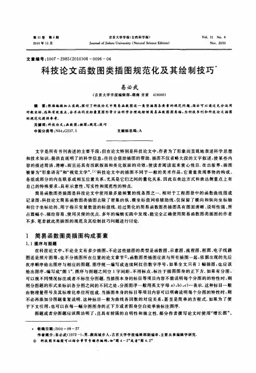 科技论文函数图类插图规范化及其绘制技巧