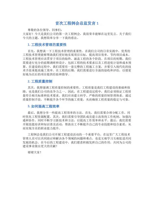 首次工程例会总监发言1