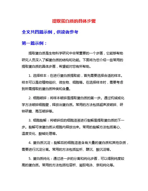 提取蛋白质的具体步骤