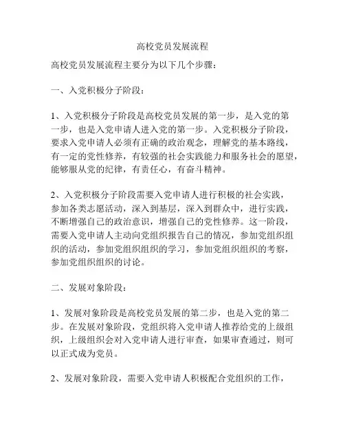高校党员发展流程