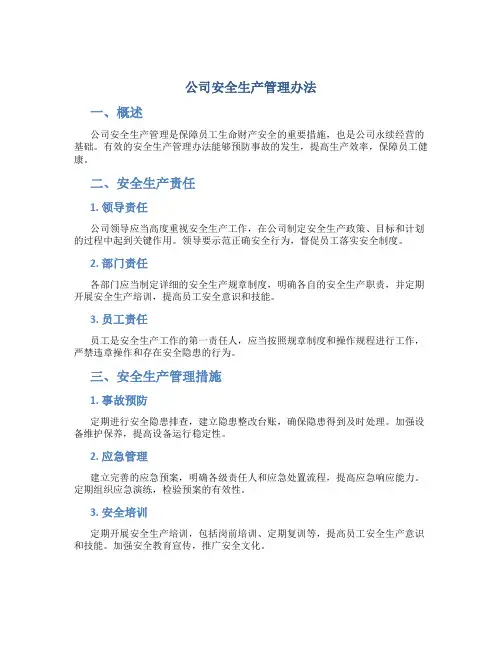 公司安全生产管理办法