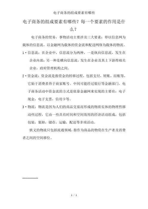 电子商务的组成要素有哪些