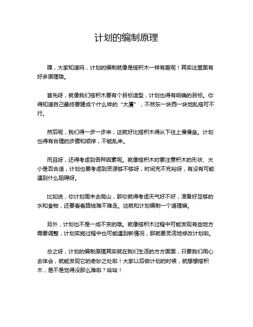 计划的编制原理