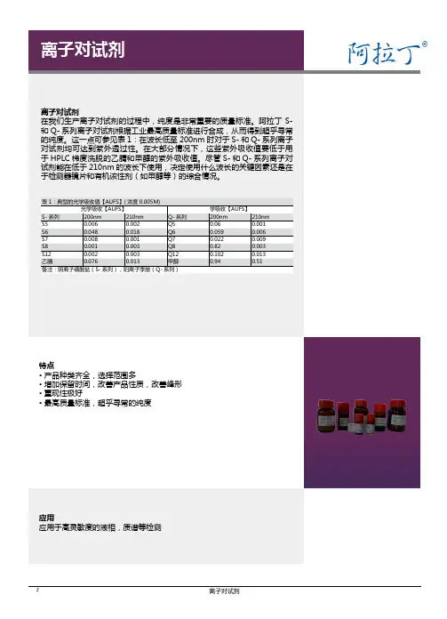 离子对试剂汇总