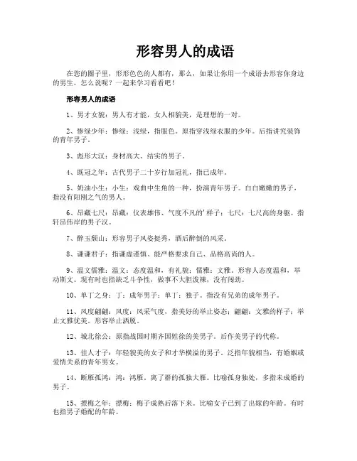 形容男人的成语