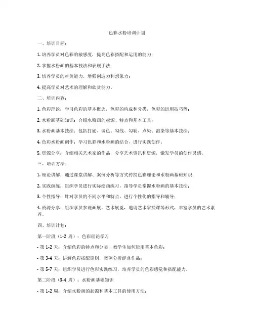 色彩水粉培训计划