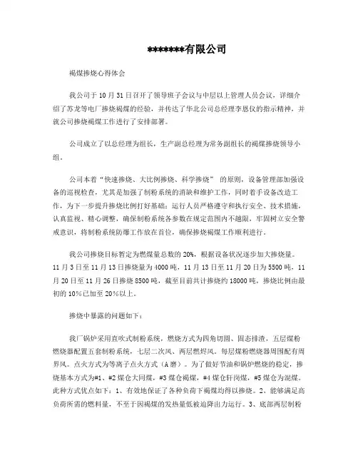 掺烧褐煤总结