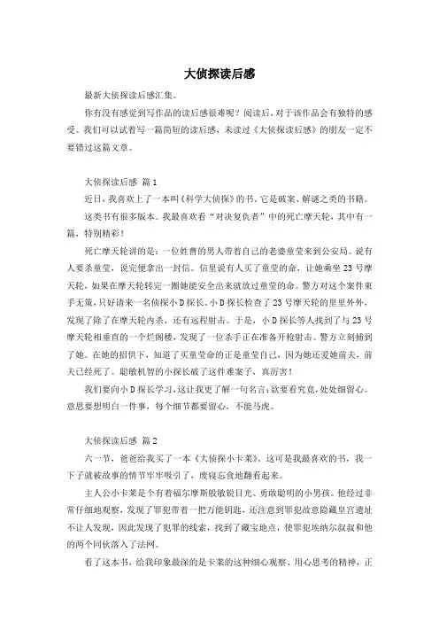 大侦探读后感