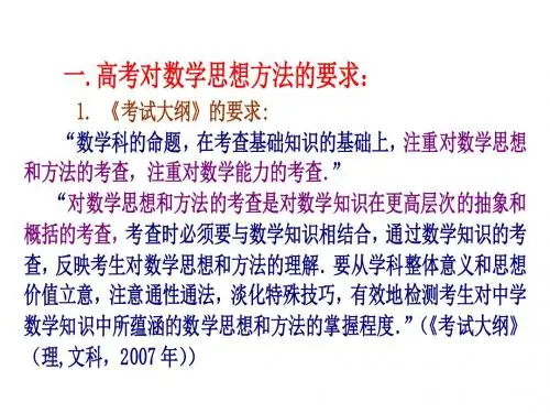 高考数学七大数学思想方法