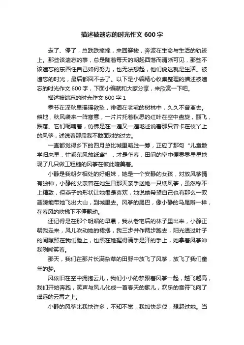 描述被遗忘的时光作文600字