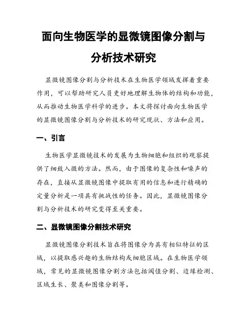 面向生物医学的显微镜图像分割与分析技术研究