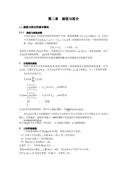 第二章  插值与拟合