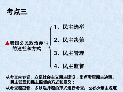 我国公民政治参与的途径、方式