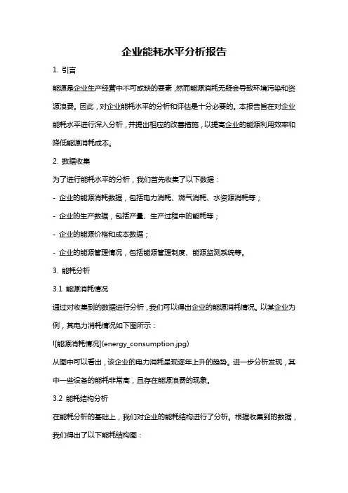 企业能耗水平分析报告