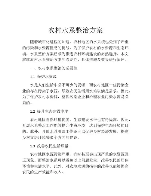 农村水系整治方案