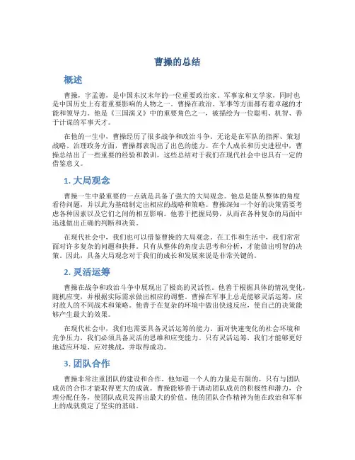 曹操的总结